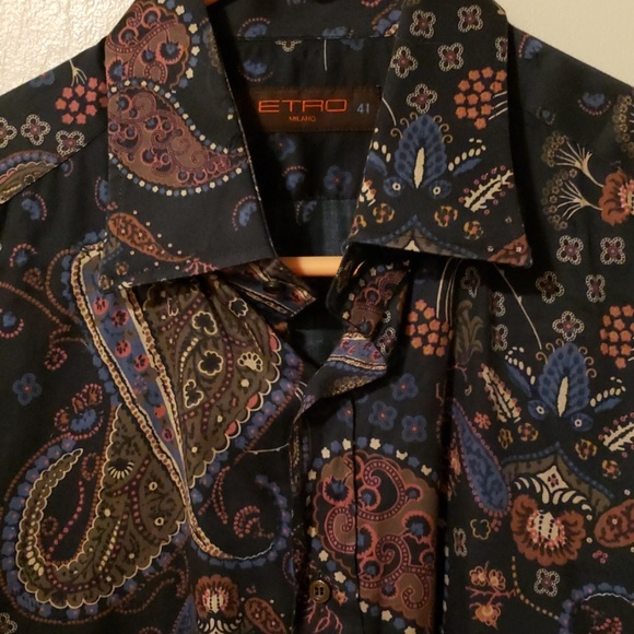 Mens Etro Milano button up paisley shirt. - Picture 2 of 4